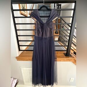 Tadashi navy blue floor length gown size 6